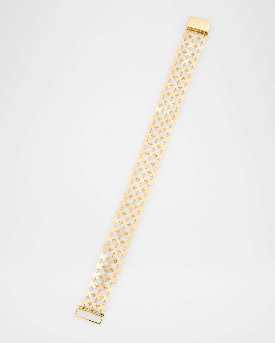 14K Yellow Gold Laser Chainmail 3-Row Bracelet